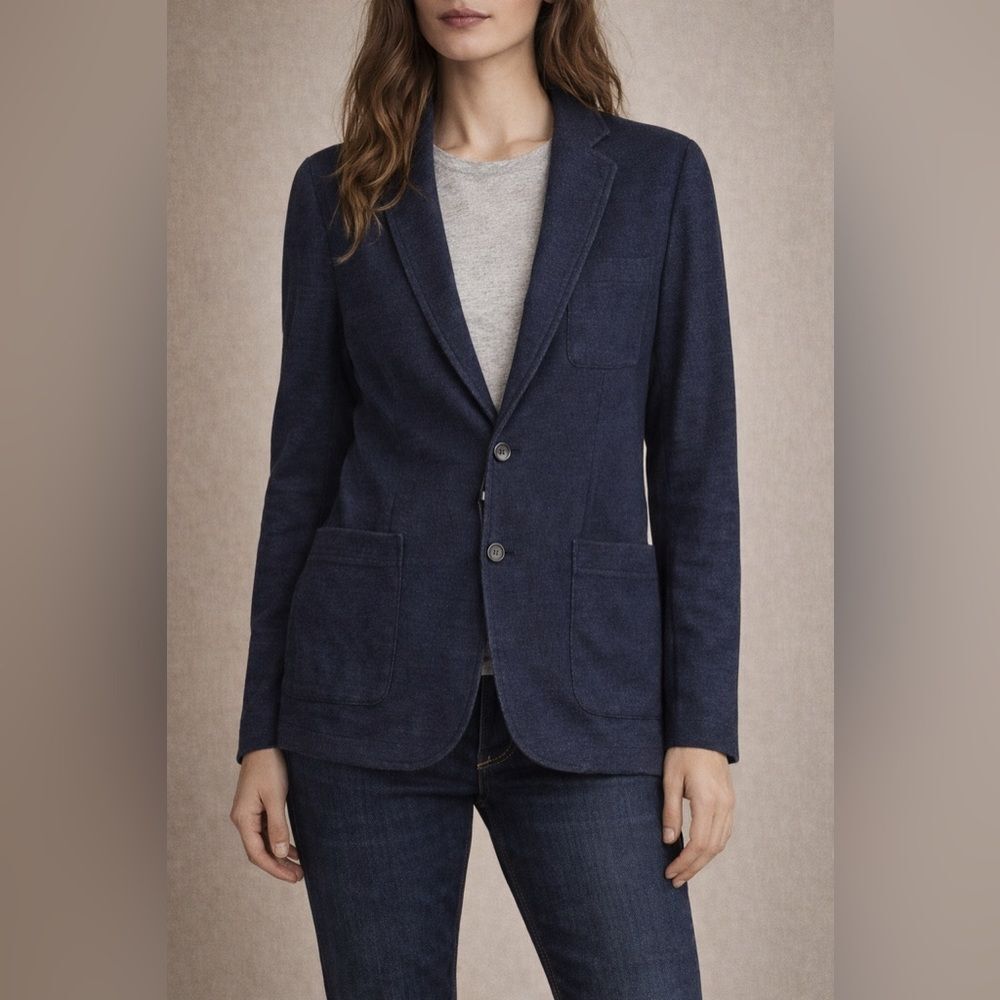 Armani Jeans Knit Blazer Jacket — Navy Cotton — NWT — Men’s S/ Women’s M